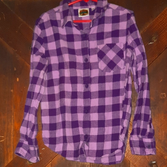 Outdoor Kids Other - 🍀3/15 Girls Purple Flannel Button Down Shirt